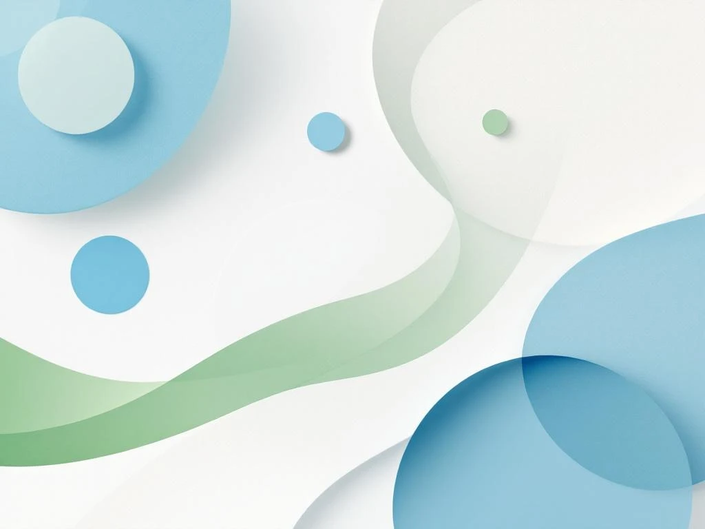 Abstracte geometrische vormen in blauw en groen die therapie en herstel van gokverslaving symboliseren op witte achtergrond